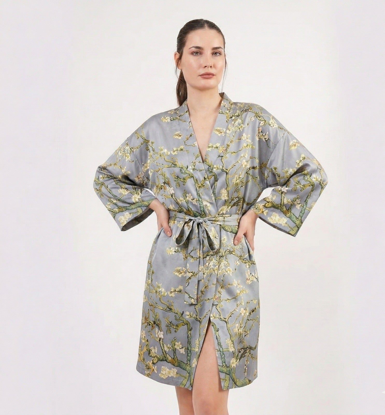 short yukata dress Short Kimono Dress Black