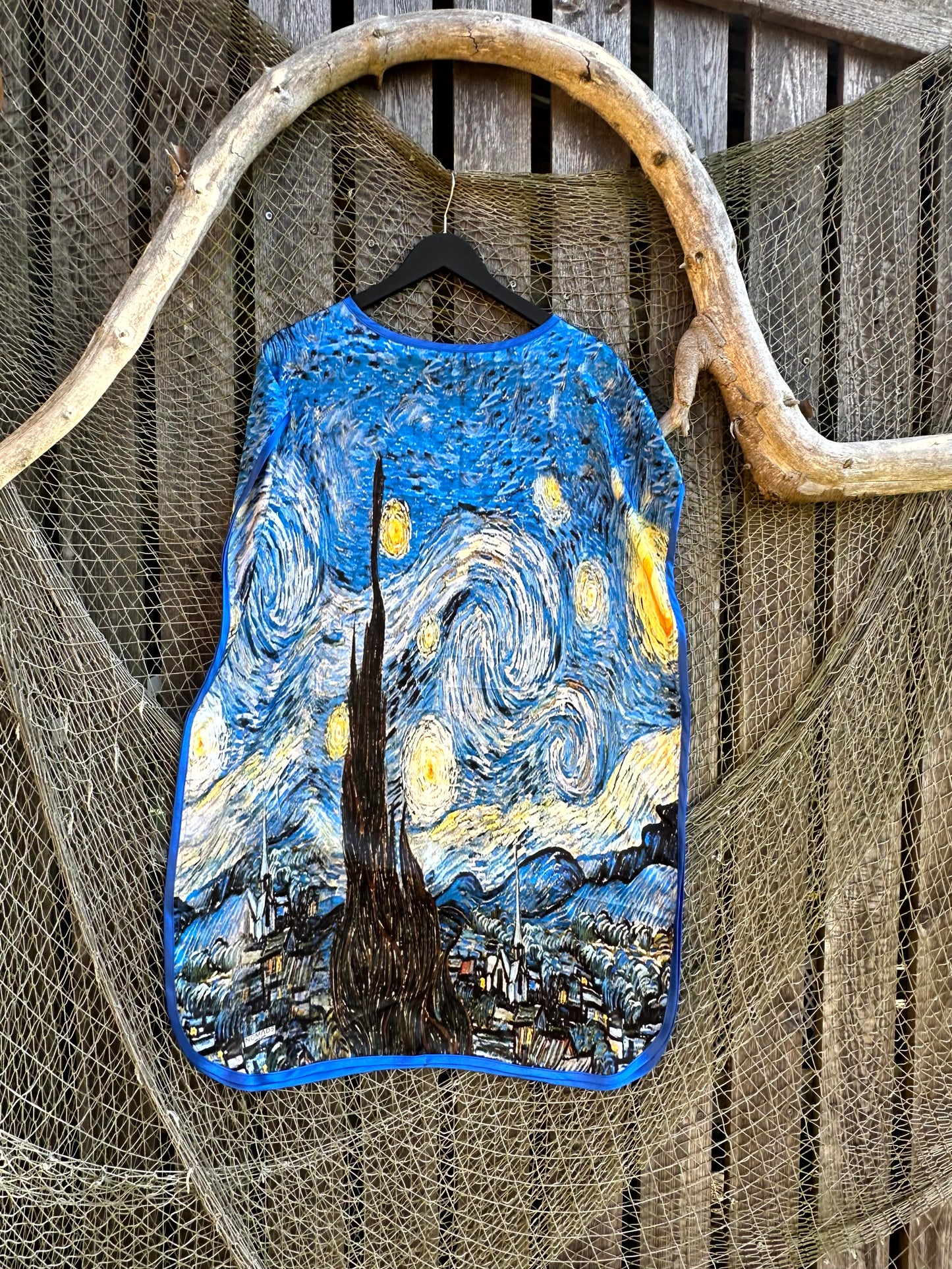 Short loose silk dress "Starry Night"