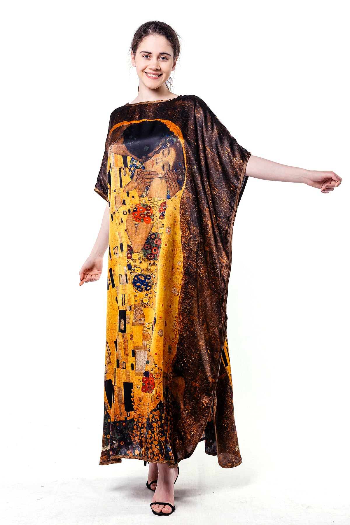 Long loose silk dress "The Kiss"