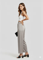 Long Silk Trousers "Elegant Gray"