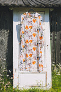 Long button-up silk dress "Dutch Spring"