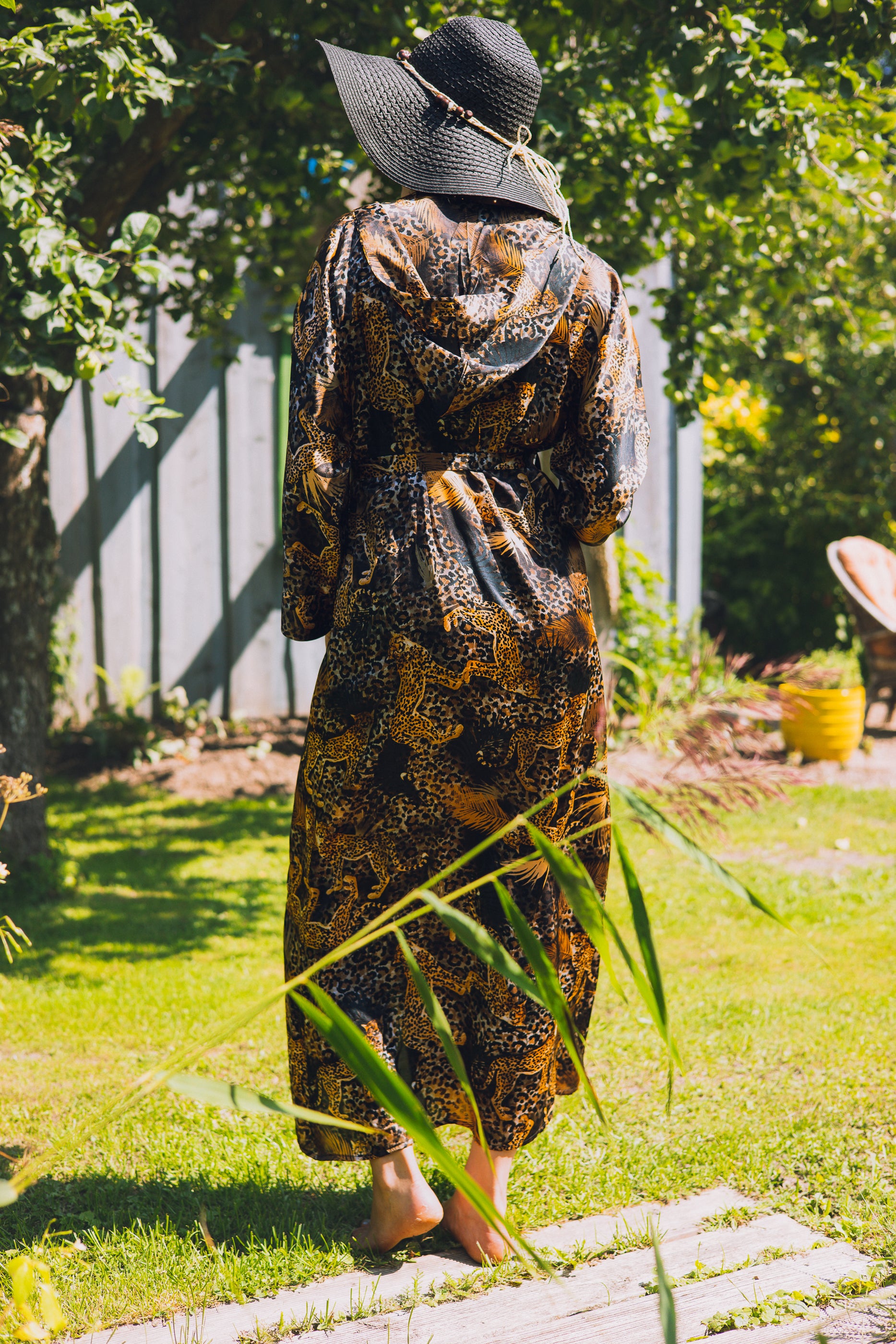 Long hooded kimono "Amazonian Cheetah"