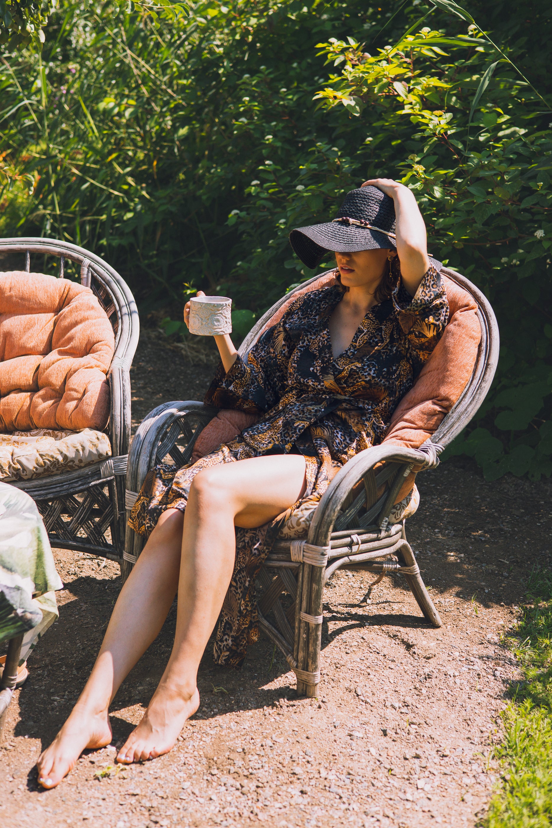 Long hooded kimono "Amazonian Cheetah"