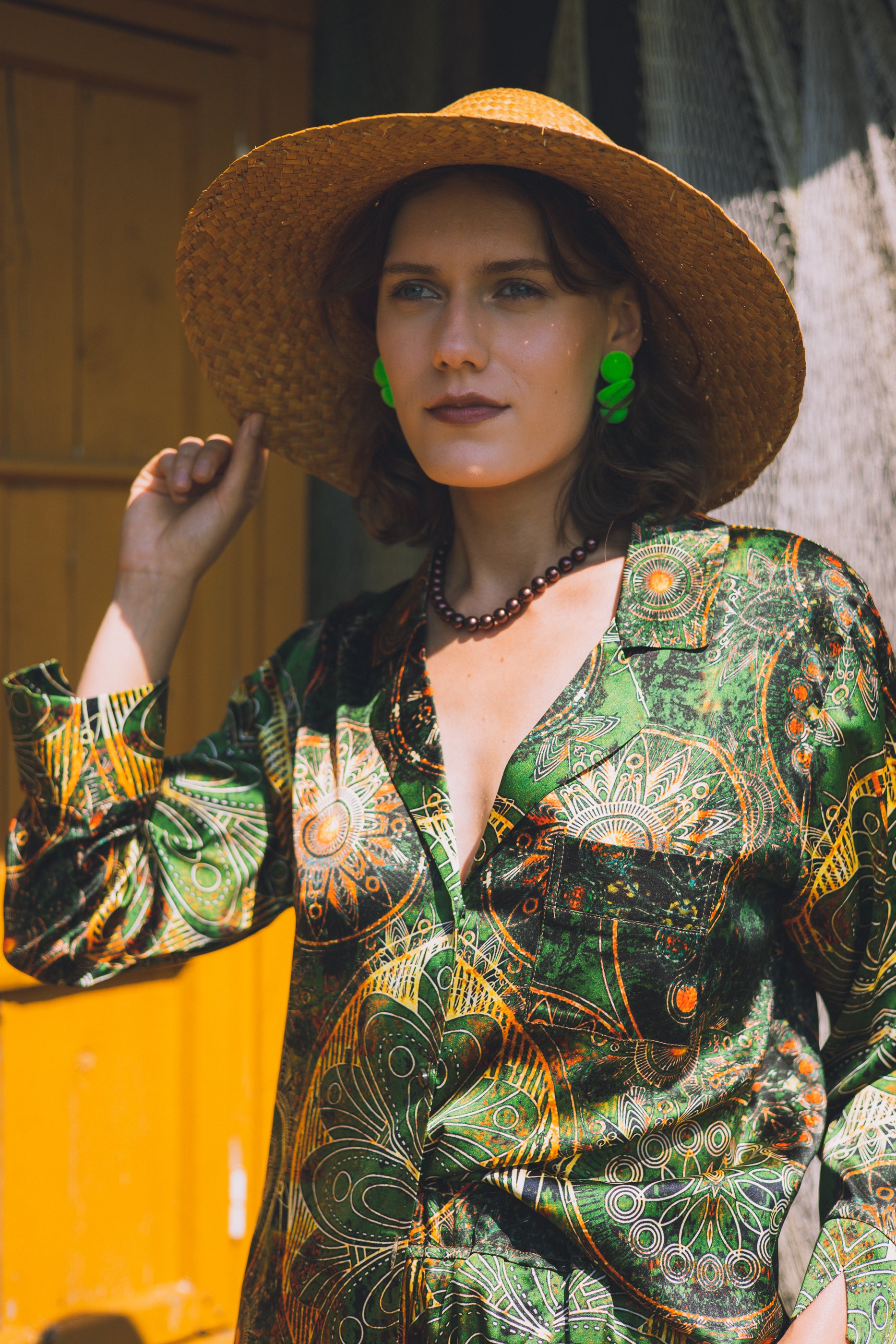 Two-piece long silk leisure set "Tibetan Journey"