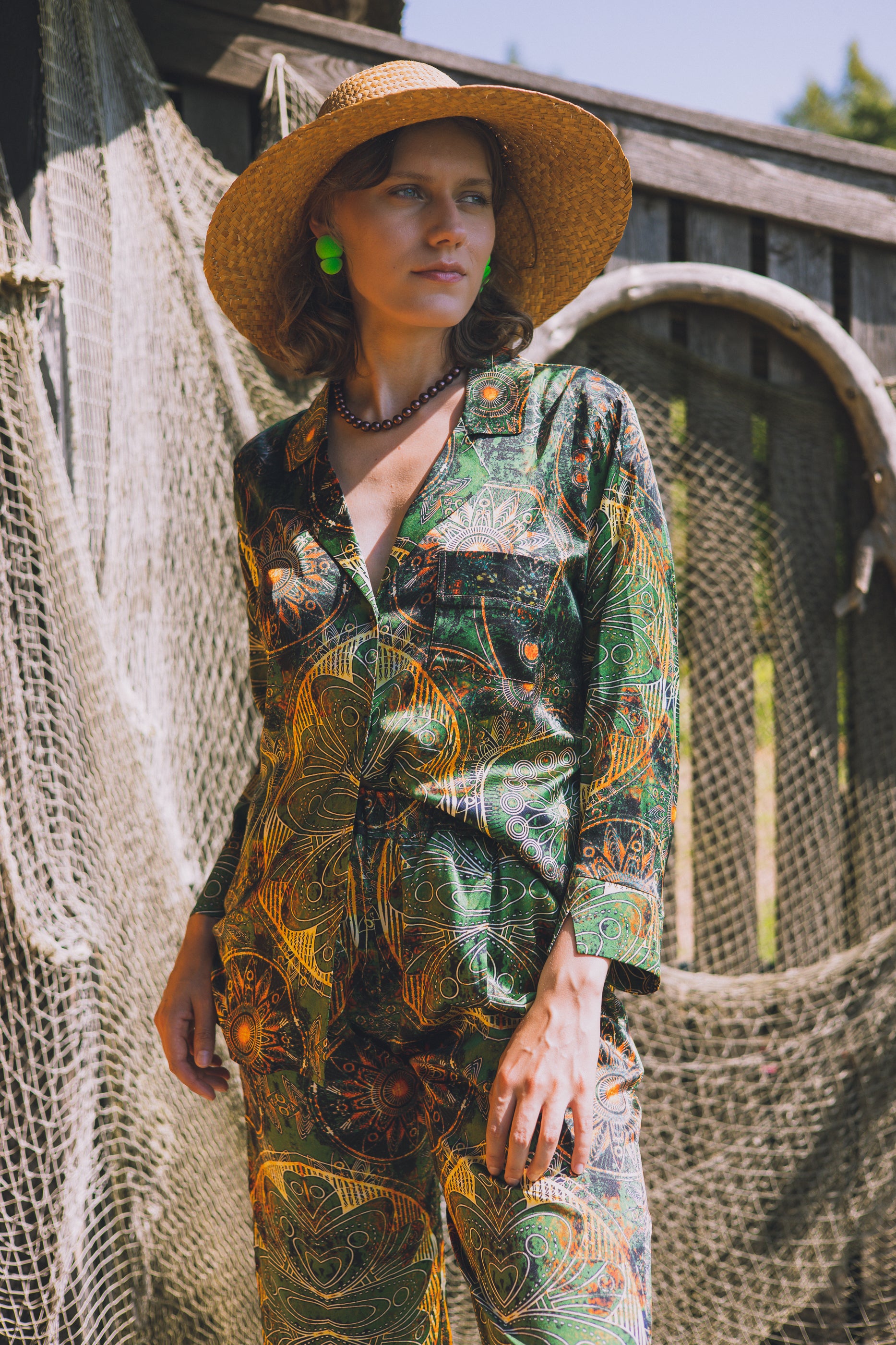 Two-piece long silk leisure set "Tibetan Journey"