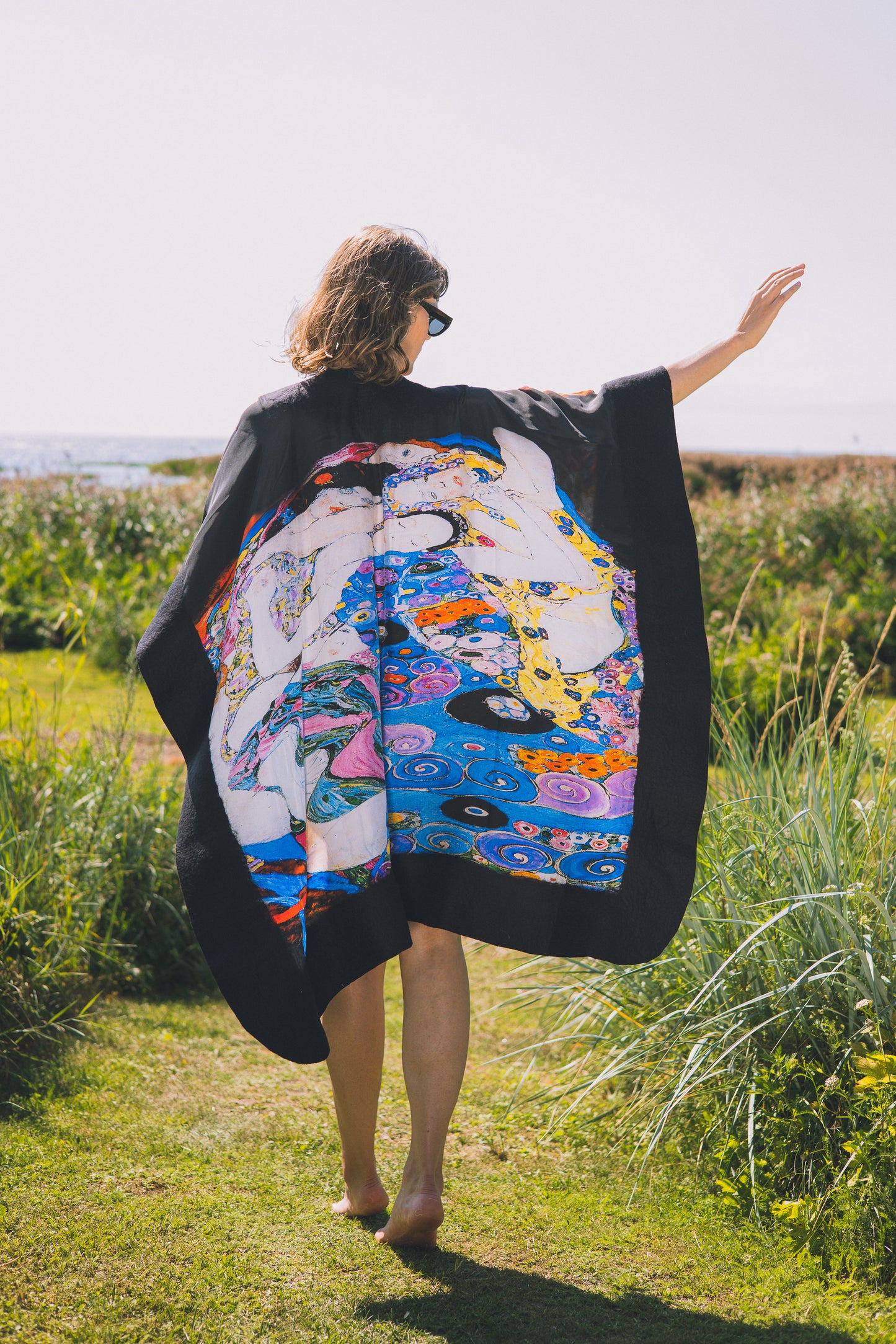 Felted silk poncho "The Virgins"