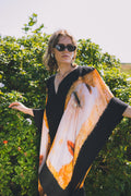 Felted silk poncho "Golden Tears"