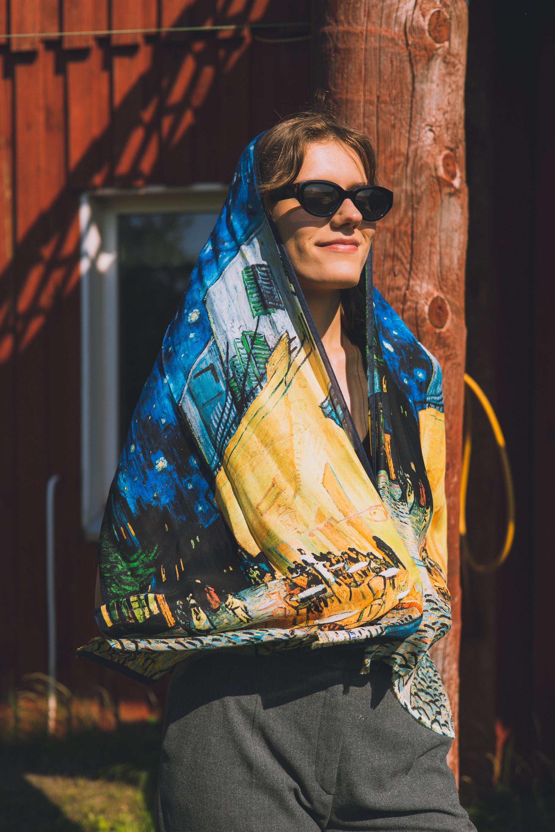 Silk scarf "Café Terrace at Night"