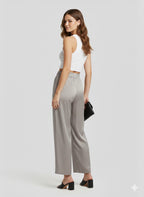 Long Silk Trousers "Elegant Gray"