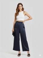 Long Silk Trousers "Elegant Black"
