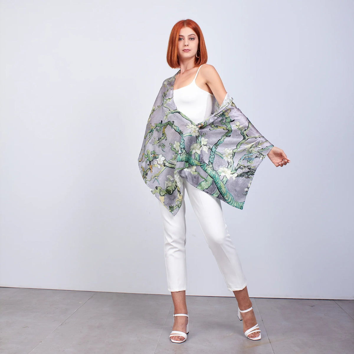 Silk scarf "Japanese Winter"