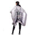Felted silk poncho "Peacocks in Snow"