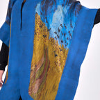Felted silk poncho "Wheatfield with Crows"