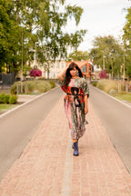 Long loose silk dress "Adele Bloch-Bauer"