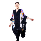 Felted silk poncho "Kandinsky Collective"