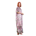 Long loose silk dress "Almond Blossoms - Rosewood"