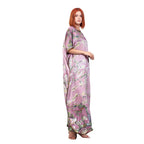 Long loose silk dress "Almond Blossoms - Rosewood"
