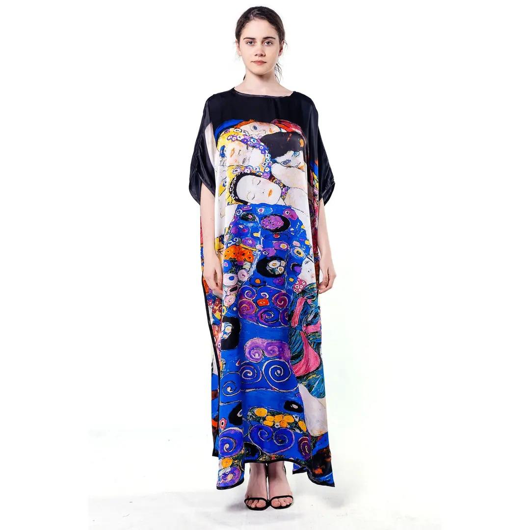 Long loose silk dress "The Virgin"