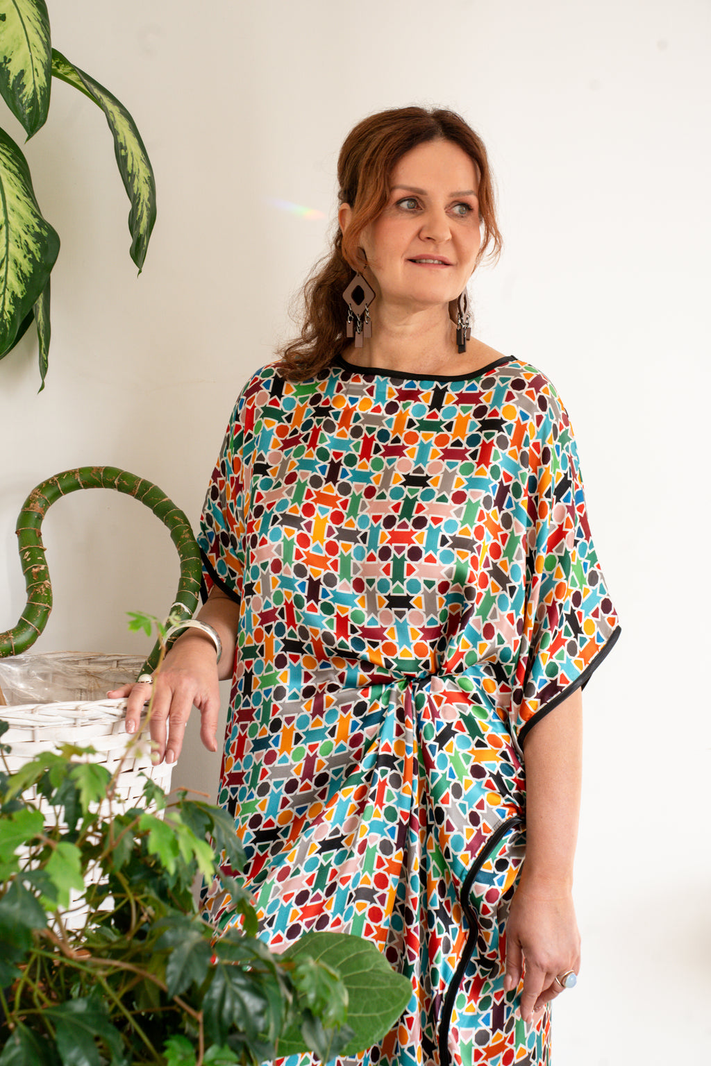 Long loose silk dress "Alhambra 2"