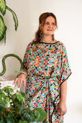 Long loose silk dress "Alhambra 2"