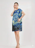 Short loose silk dress "Starry Night"