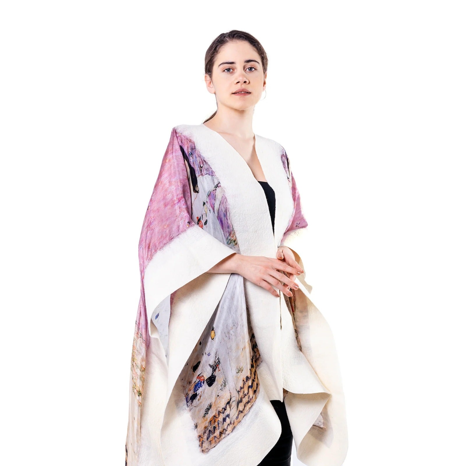 Felted silk poncho "Mada Primavesi"