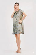 Short loose silk dress "Japanese Winter"