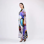 Long loose silk dress " Kandinsky Colective"