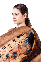 Felted silk poncho "The Kiss" (Tan)