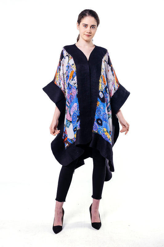 Felted silk poncho "The Virgins"