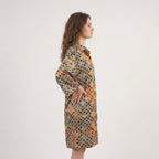 Patterned silk blouse for women
