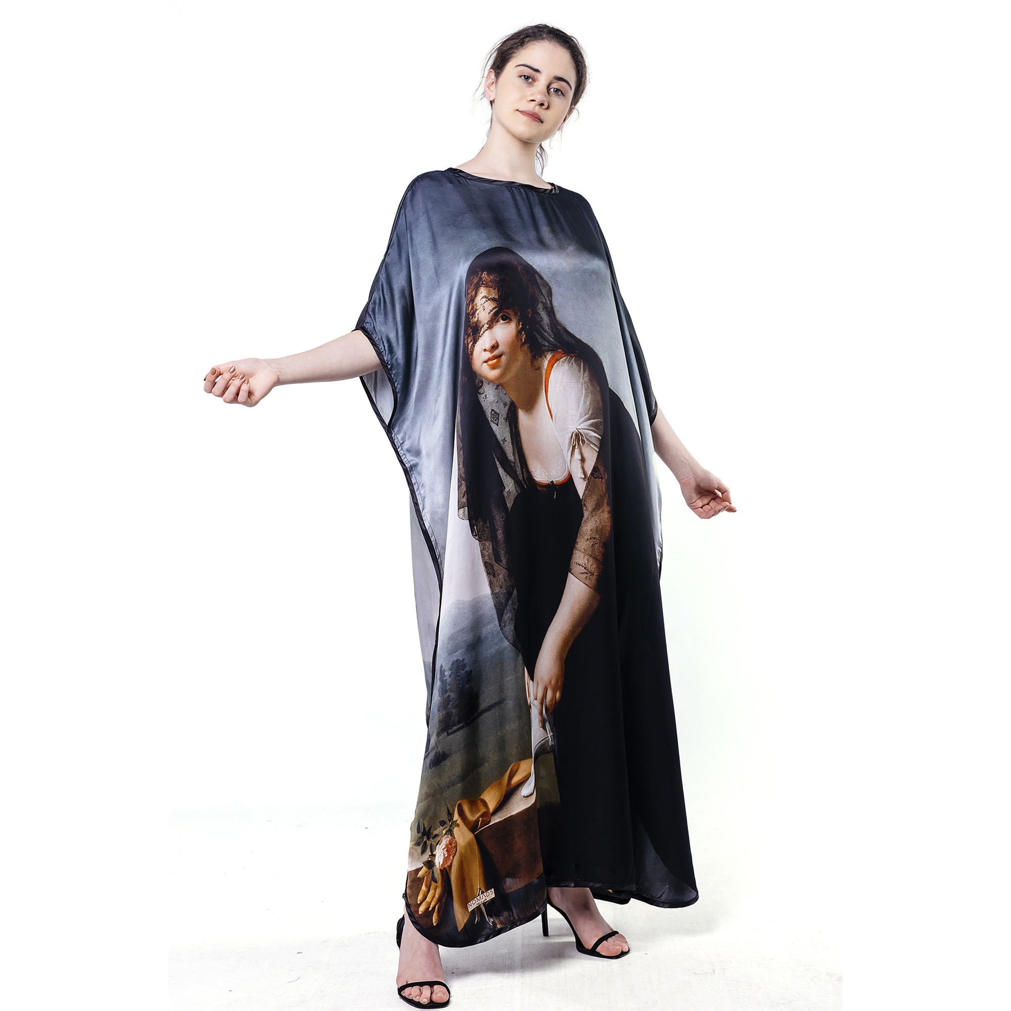 Long loose silk dress "Woman from Nature"