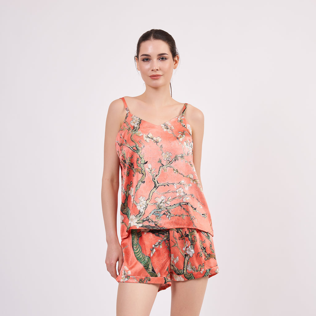 Two-piece short silk leisure set "Japanese Twilight"