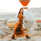 Long loose silk dress "Golden Tears"