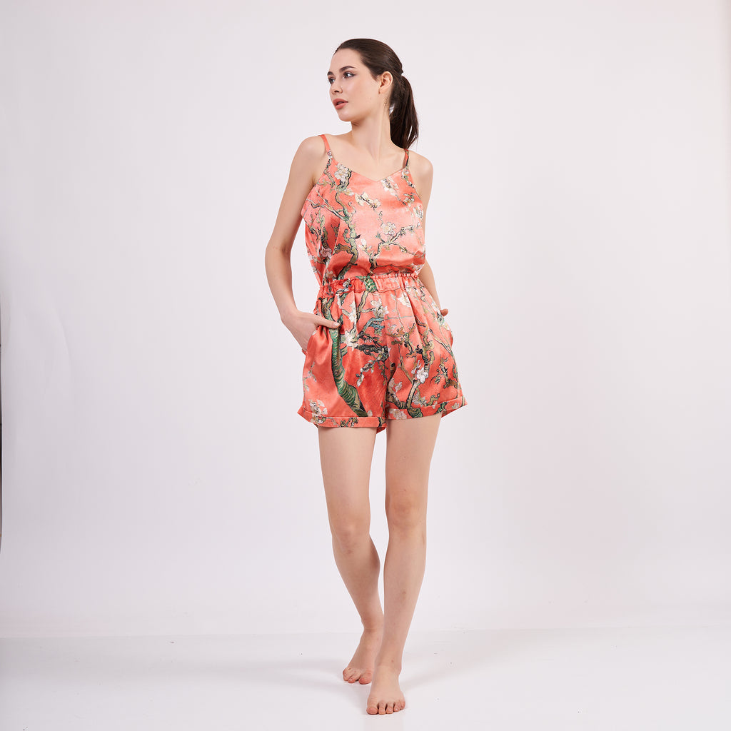 Two-piece short silk leisure set "Japanese Twilight"