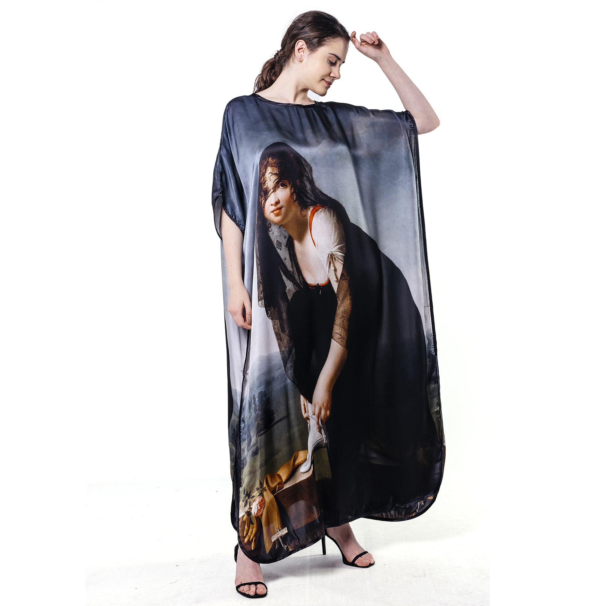 Long loose silk dress "Woman from Nature"