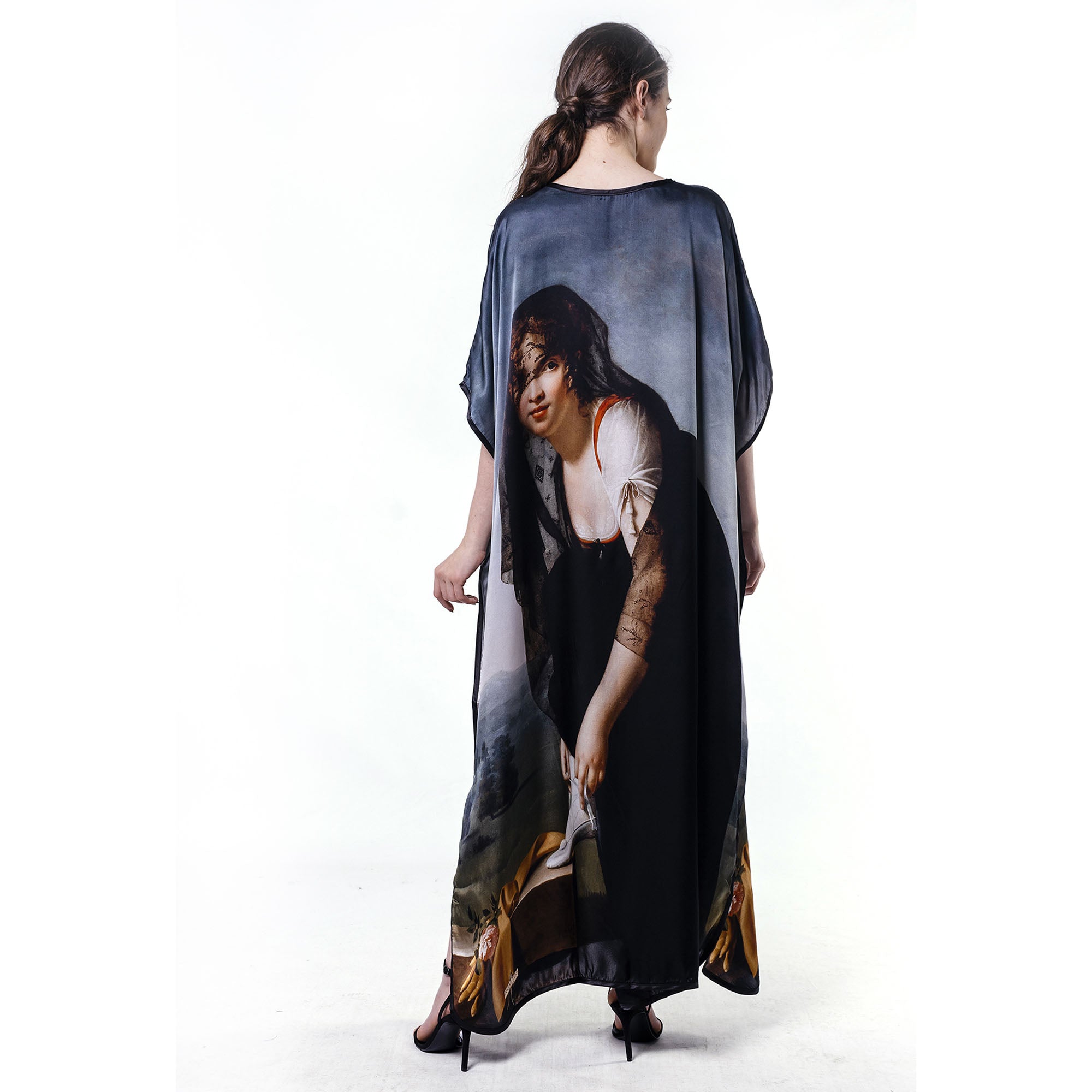 Long loose silk dress "Woman from Nature"